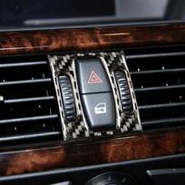 3 vnt. anglies pluošto automobilio priekinio oro kondicionieriaus išėjimo rėmo apdailos dangtelio lipdukai BMW E60 5 serijos 2005-10 automobilių tiuningas 3pcs gray