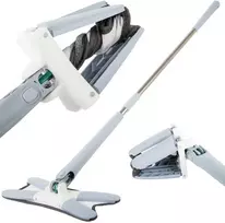 Grindų plovimo šluota su išgręžimo mechanizmu 110 cm, balta-pilka