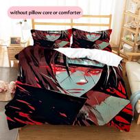 Naruto Anime Itachi Uchiha Rašto Lovatiesės Namų Dekoras Gimtadienio Dovana (1 * antklodės užvalkalas + 2 * pagalvės užvalkalai, be šerdies) 135x200cm