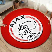 AFC Ajax Round Area Rug,Carpet Rug for Living Room Bedroom Sofa Playroom Decor,Non-slip Floor Mat 80cmx80cm white