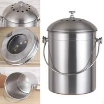 Stainless Steel Compost Bin,Food Waste Bucket,Food Scraps Peel Bread Recyclable Bin for gray