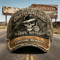D Digital printed skull motorcycle slogan cap, American washed old truck hat, unisex black