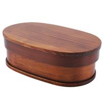 Wooden Material Japanese Lunch Box Double Layers Portable Food Box Portable Sushi Box  For Workers gray