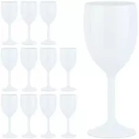 Relaxdays 12 plastikinių vyno taurių rinkinys 250 ml