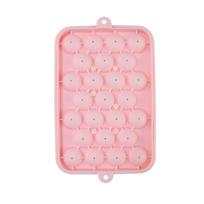 25-Hole Silicone Ice Cube Tray - Easy Release Round Ball Mold for Household Use Economical - 100g pink