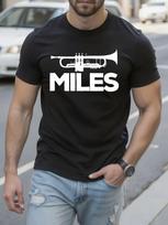 Miles Davis Jazz-Inspired Tshirt - Black Tee with White T... M gray