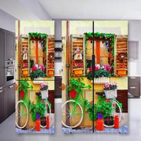 Kavos šaldytuvo lipdukas durų dangtis PVC šaldytuvo tapetų įvyniojimas vinilo lipdukas nuimamas užšaldomas sienos lipdukas namų dekoras 40x120cm(1pcs) black