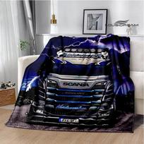 3D S-Scania sunkvežimio spausdintas pledas Pikniko pledas Šilti flaneliniai pledai Namų lovos užtiesalai lovoms Gimtadienio dovana 40x50in