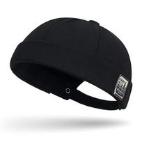 Kepurė be kraštelio Docker kepuraitė Retro medvilninė kepurė be kraštelio Reguliuojama su atlenktu krašteliu Kepurės be kraštelio vyrams Adjustable juoda