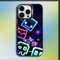 Žaidimo G-Geometry Dash Telefono dėklas iPhone 16,15,14,13,12,11,Mini,Pro,E,MAX pilkas matinis silikoninis juodas dangtelis iPhone12PRO