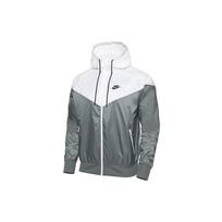 Nike Sport Zip-Up Hooded Windbreaker Jacket Men Outerwear Gray White DA0001-084 L gray