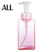 Foaming Soap Dispenser 250/450ML Press Dispenser, Refillable Hand Shampoo Shower Facial Cleanser Bottle Gel Container, Empty Pump Lotion for Bathroom 450ML rožinė