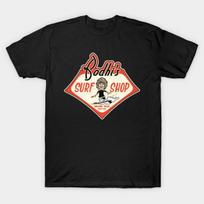 Asian Size Men Black Print T-shirt Bodhi'S Surf Shop - Point Break Movie Fan Art No-Cut Heat Transfer Print Cotton Tshirt S juoda