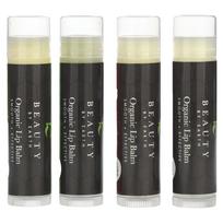Beauty By Earth, Organic Beeswax Lip Balm, Exotic Multipack, 4 Tubes, 0.15 oz Each beige