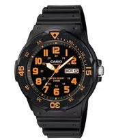 Casio Standard Quartz Watch MRW-200H-4BV Men's Black Orange Diver-Look Overseas Model 10 ATM black
