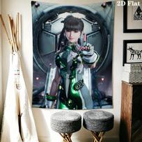 Stellar Blade Anime Wall Tapestry Aesthetic Wall Hanging Printed Fabric Blanket Decorative Tapestries for Bedroom Living Room Home Decor 130cm x 150cm gray