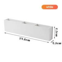Wall Mounted Storage Box TV Countertop Remote Control Storage Rack Rectangular Office Desk Miscellaneous Sorting Rack White