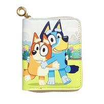 Bluey Ir Bingo Anime Piniginė PU Odos Medžiaga Animacinis Kortelių Dėklas Studento Raktų Maišelis Vaikų Monetinė blue