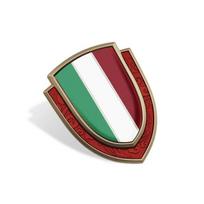 Italy Flag Shield Car Body Side  Sticker Car Styling For Ford Fiat Ferrari Maserati Alfa Romeo Giulia Stelvio Giulietta 156 Red Frame brown