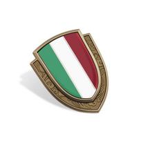 Italy Flag Shield Car Body Side  Sticker Car Styling For Ford Fiat Ferrari Maserati Alfa Romeo Giulia Stelvio Giulietta 156 Copper Frame brown