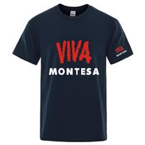 Viva Montesa Logotipas 100% Grynos Medvilnės Vasariniai Aukštos Klasės Unisex Apvalia Kaklo Iškirpte Madingo Stiliaus Trumpomis Rankovėmis Kvėpuojantys Marškinėliai 4XL red