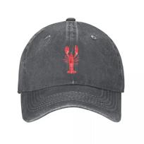 Watercolor Lobster Washed Baseball Cap Fish Fashion Hip Hop Hats Summer FeUnisex Unisex Outdoor Sports Sun protection Baseball Caps One Size gray