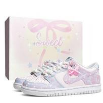 Nike Dunk Breathable Height Increasing Low top Skateboard Shoes Women's Pink Green fd1232-002(Team2218-BOX) 40 white