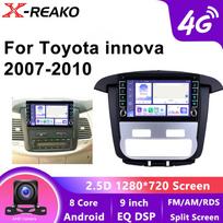 Screen CarPlay Radio For Toyota Innova 2007 - 2010 Android 12 Auto Car Multimedia GPS 4G 8Core Player Autoradio Stereo Navigation 8 core 4GB+64GB blue