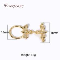 18K Gold Plated OT Clasps Connectors For DIY Jewelry Making,Dainty Brass Butterfly Toggle Clasps DIY Jewelry Making Supplies 4 Pieces