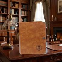 Binder Collection Album Holder Protection PU Leather Large Space Double Sided Suitable Paper Currency brown