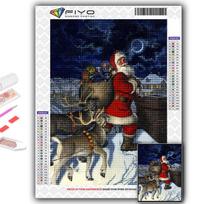 Popular 5D Diy Cross Stitch Christmas Tree Santa Snowman Painting Full Drill Cross-Stitch Crafts Kit Wall Sticker Home Decor Full Round 20X30CM black