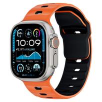 Straps For Apple Watch Ultra 2 Band 49mm 45mm 46mm 44mm 42mm Rugged Sport Silicone Bracelet correa IWatch Series 10 SE 9 8 7 6 44 45 46 49mm orange