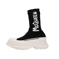 Alexander McQueen Tread Slick Boot Ribbed Black White Women's 708096W4U511041 41.5 white