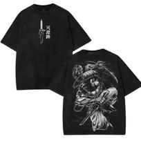 2026 Jujutsu Kaisen Fushiguro Toji Printed T-shirt Men's and Women's Washed T-shirt High Quality Vintage Cotton T-shirt Y2K Tops 100 gray