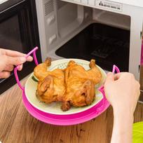 Virtuvės laikymo lentyna Garinimo padėklas Daugiafunkcis plastikinis mikrobangų kepimo padėklas One Size karšta rožinė spalva