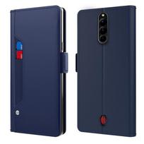 For ZTE nubia Z60 Ultra Leather Flip Kickstand Case For ZTE nubia Focus Music Neo Mirror Card Slot Wallet Phone Cover For Nubia Z50S Z40 Pro Z50 Ultra Nubia Z30 Pro mėlyna