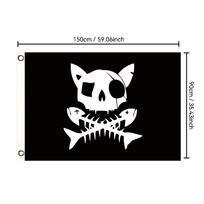 90x150cm Polyester Banner with Cat Pirate Skull Flag Design - Perfect for Outdoor Decor, Adding a Whimsical Touch to Your Space 47.2x31.5inch/120*80cm gray