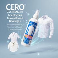 CERO® 2X Strength Cuff & Collar Pre Wash Dirt and Instant Stain Remover for Clothes, Food & Beverages Powerful Stain Removal, Effective on All Fa gray