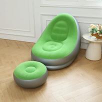 Simple Inflatable Leisure Bean Bag Sofa Lazy Sofa Set Outdoor Foldable Travel Fluffy Seat Tatami Footstool Bedroom Chair green