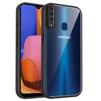 Skirta Samsung Galaxy A20S dėklas Galaxy A20S telefono dėklas Galaxy A20S dangtelis Oro pagalvėlė Silikoninis buferis Skaidrus matinės spalvos galinis dangtelis Kietas Galaxy A20s blue