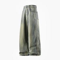 Man Pants Jeans Baggy Jeans Loose Fit Straight Leg High Street Casual Trousers For Men Spring Autumn Trendy Wide Leg L gray