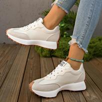 Spring Comfortable Thick Sole Non Slip Casual Sports Shoes for Women able  Round Toe Elegant Vulcanized Shoes 39