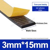 EPDM Lipni putų gumos juosta - Smūgius sugeriantis, Apsaugantis nuo susidūrimų, Labai elastingas 3mm*15mm (Yellow Grid Back Adhesive) black