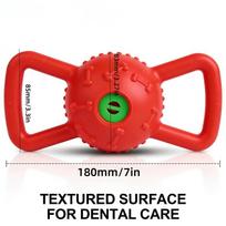 1pc, Dog Essential. Dual-Eared Squeaky Screaming Ball-Shaped Chew Toy, Squeaky Toy. Dental Cleaning Supply red