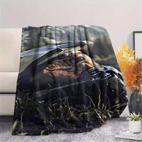 Halo spausdinimo flanelės pledas, Aukštos kokybės, Patogus visais metų laikais, Namų dekoras, Šiluma ir jaukumas, Puikiai tinka Kalėdų dovanoms 130cm x 150cm gray