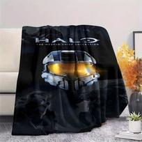 Halo spausdinimo flanelės pledas, Aukštos kokybės, Patogus visais metų laikais, Namų dekoras, Šiluma ir jaukumas, Puikiai tinka Kalėdų dovanoms 130cm x 150cm