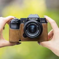 Genuine Leather Camera Base Case Fujifilm X-S20 X-S10 X-H2 X-H2S Compact Mirrorless Cameras Handheld Protective Sleeve XS20 Racing Red Genuine Leather Base black