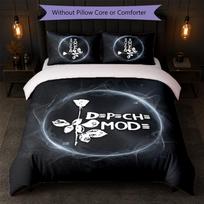 Depeche Mode Print 3Pcs Bedding Set Duvet Cover With Two Pillowcases Soft Bed Linen For Household Bedroom 140cm*200cm