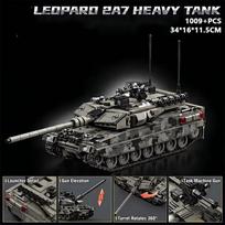 Heavy Vintage Armored Tank Building Blocks Model Kit DIY Bricks Collection Toy Gift For Children Boys Collectors black