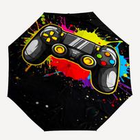 Game Controller Theme Automatic Umbrella, Lightweight & Portable, 8 Rib, Perfect for Outdoor Travel, Birthdays, Christmas, Gifts. Three-fold umbrella yellow